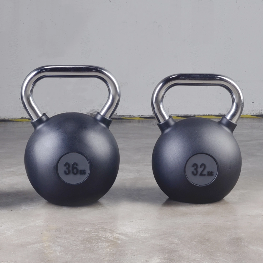 Hot Sale Gym Rubber Custom Logo Black Rubber Steel Kettlebell