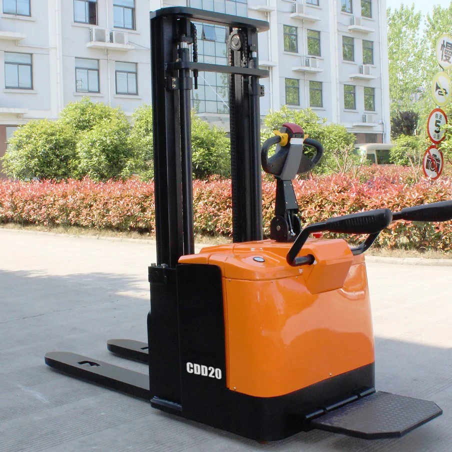 2t Brand New 2.0 Ton Stand-on Type Hydraulic Electric Stacker Full Electric Battery Operated Pallet Stacker Jack for Sale