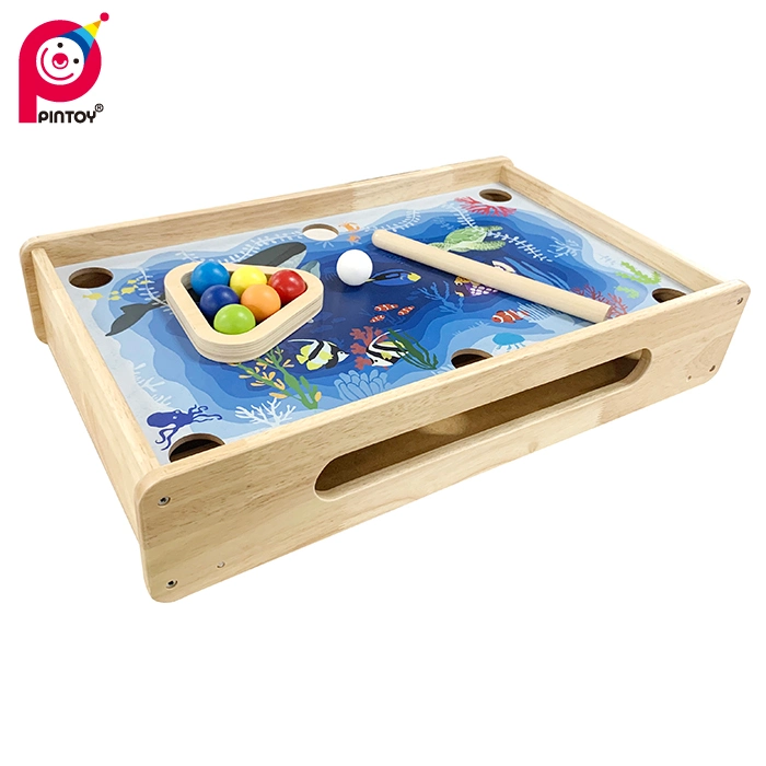 Pintoy Wooden Toy 2 in 1 Games: Billiards & Pin Ball