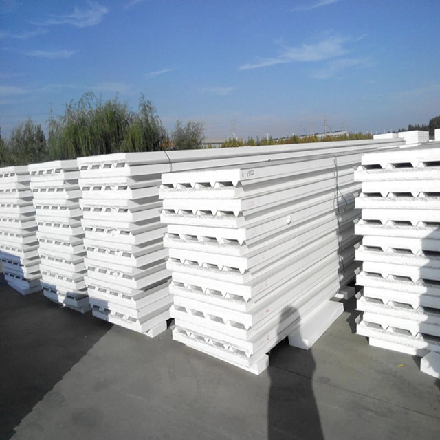 Solid Portable PPGI 50mm Thickness Rock Wool/EPS/PU Sandwich Panel for Roof and Wall