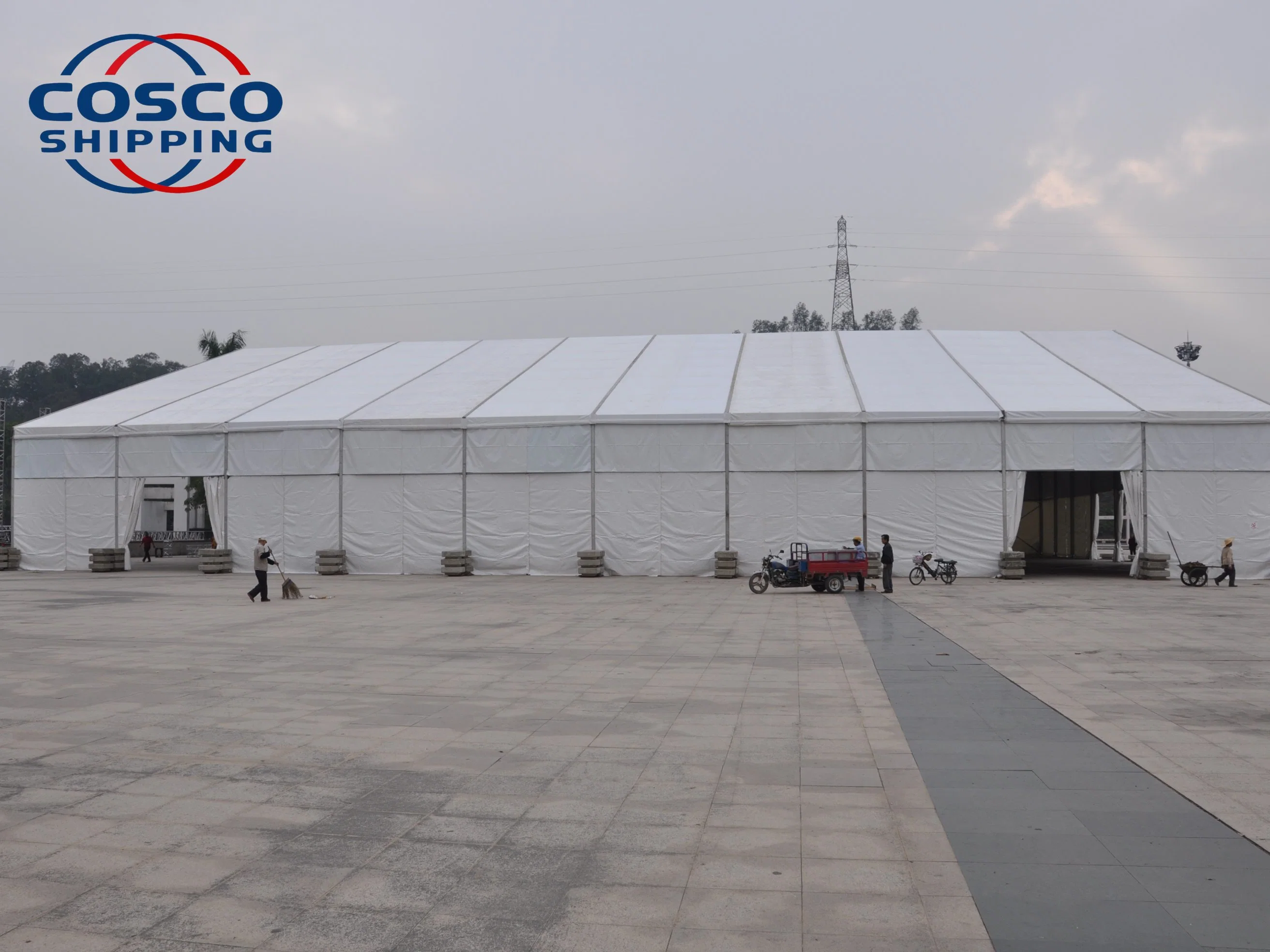 التخزين الصناعي COSCO تخزين PVC مقاوم للماء غطاء Marquee مسح مخزن خيمة