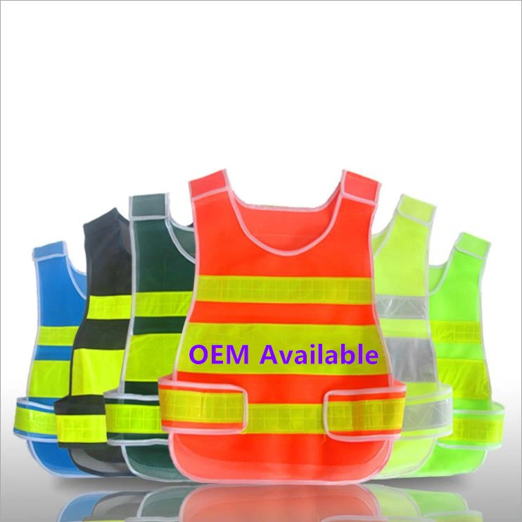 Chaqueta de seguridad de obras de construcción reflectantes chaleco fluorescente LED de malla de prendas de vestir