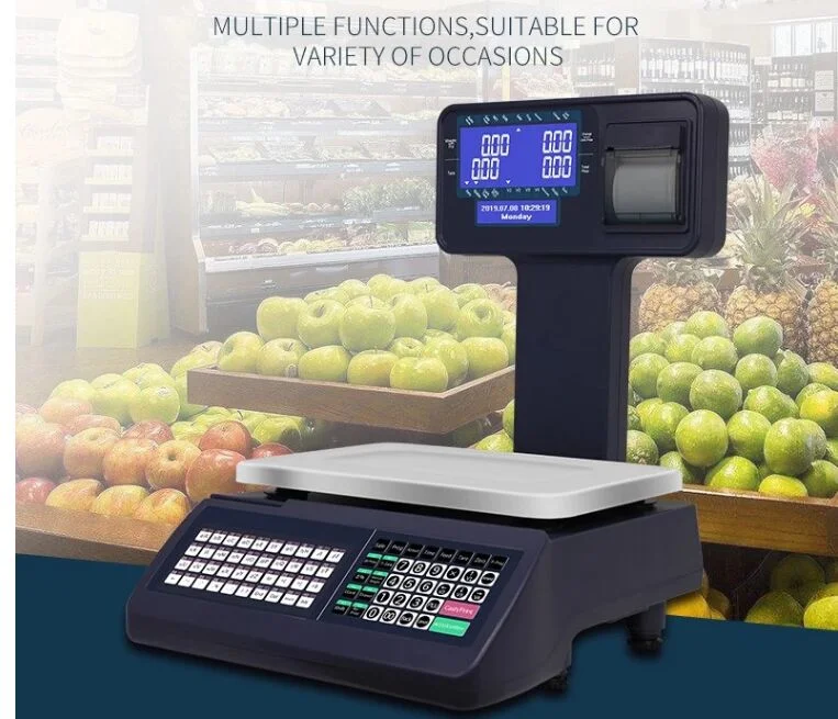 30kg Digital Barcode Label Printing Scale for Shops