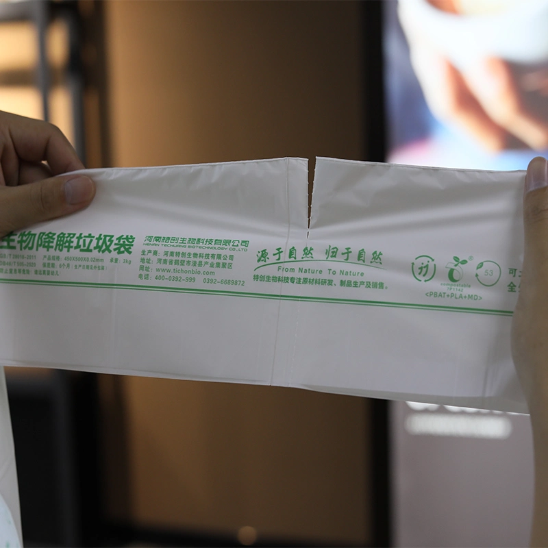 Suministro de fábrica certificados biodegradable y compostable gruesa Camisa de Basura la basura de la bolsa de basura para el Hogar y Cocina office