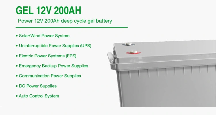 China Heißer Verkauf Gel Batterie Solar-Charge-Controller Solar-System Gel Battery 200Ah AGM Solar Gel Batterien