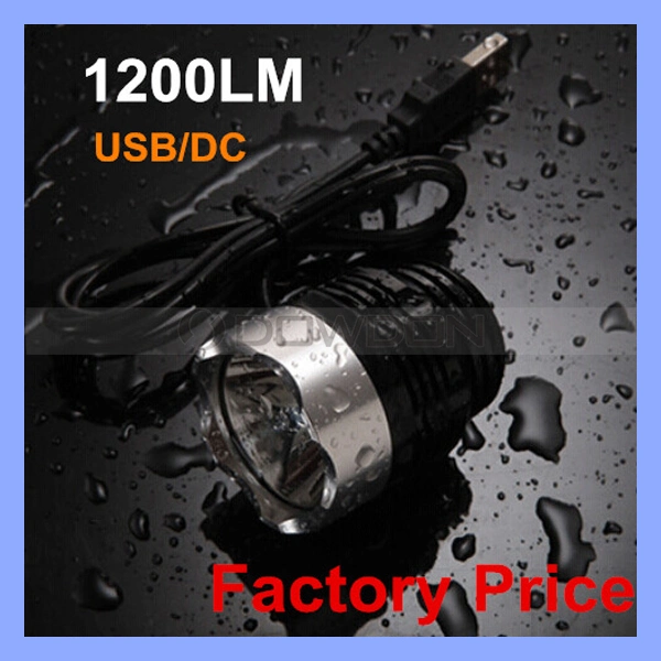 Pilha recarregável 1200 lm CREE LED T6 Luz de bicicletas USB