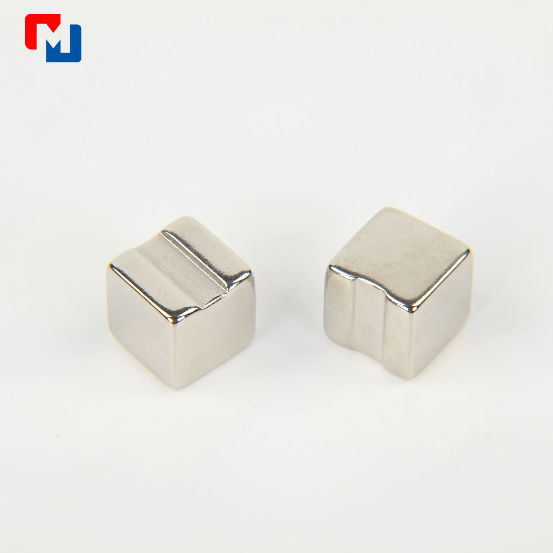 Small Rare Earth Cube Single Sided Concave Shape Neodymium Permanent Magnet