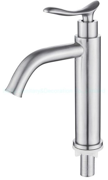 with Satin Finish &amp; Normal Temp Water Outflow Single Handle Stainless Steel Bathroom Basin Mixer Faucet Tap for Cbf41013