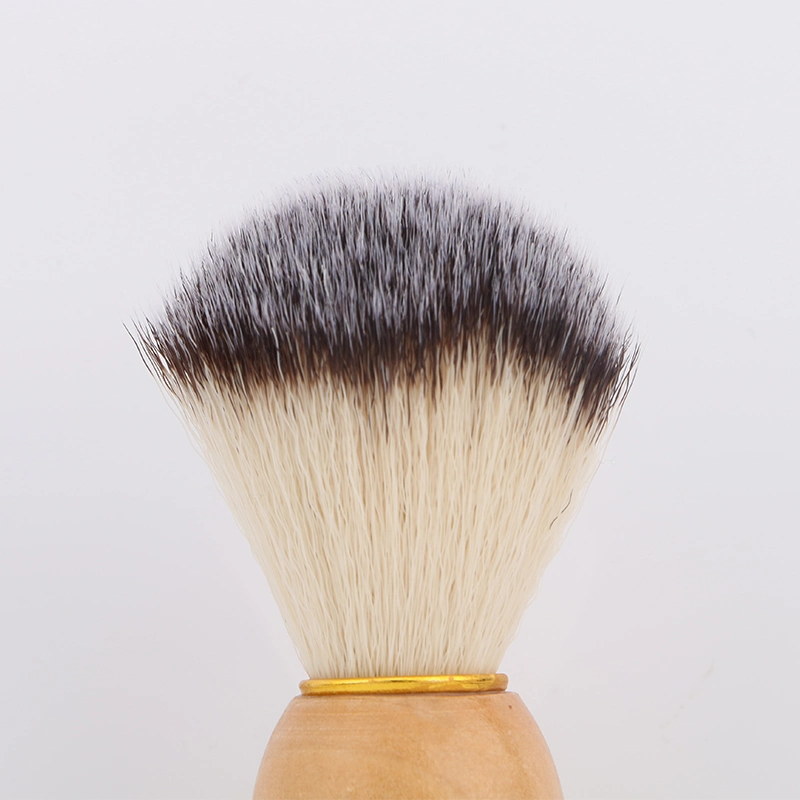 Synthetic Soft Nylon Shave Brushes Natural Wood Handle Barber Face Cleaning Tool Shaving Brush