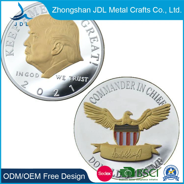 China Manufacture Custom Military/ Army/ Police Metal Donald Trumps in God We Trust Souvenir Coins for Gifts (078)