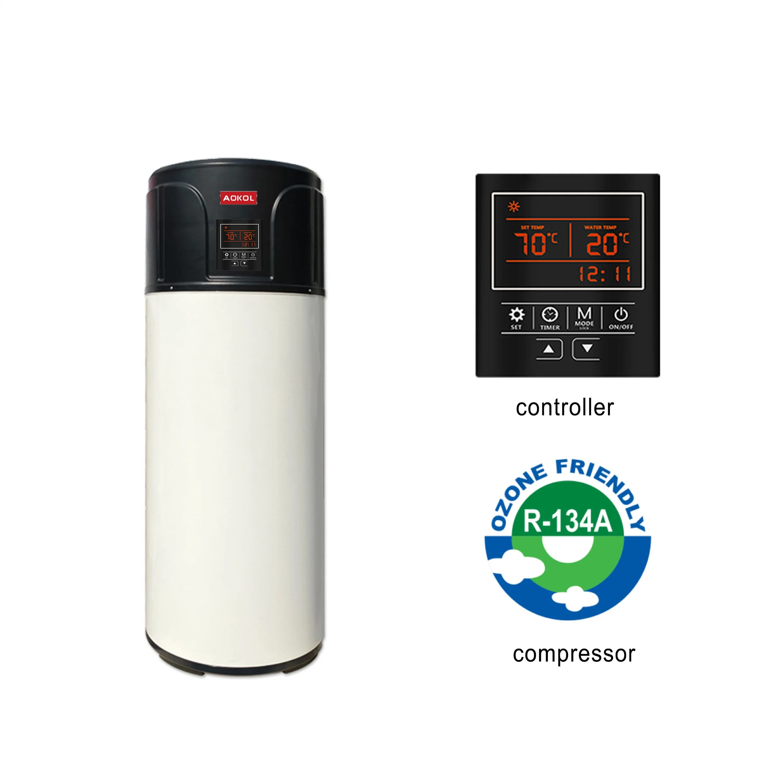 New Design 300L All in One Air Source Heat Pump Water Heater, Air to Water Heat Pump Heater, Solor Water Heater.