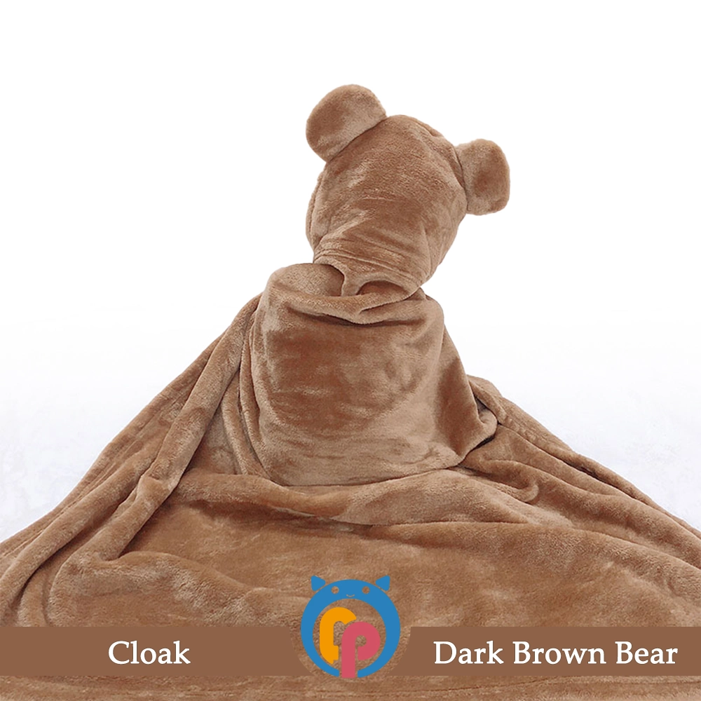 Wholesale/Supplier Free Sample Animal Bear Baby Blanket with Hooded for Four Seasons