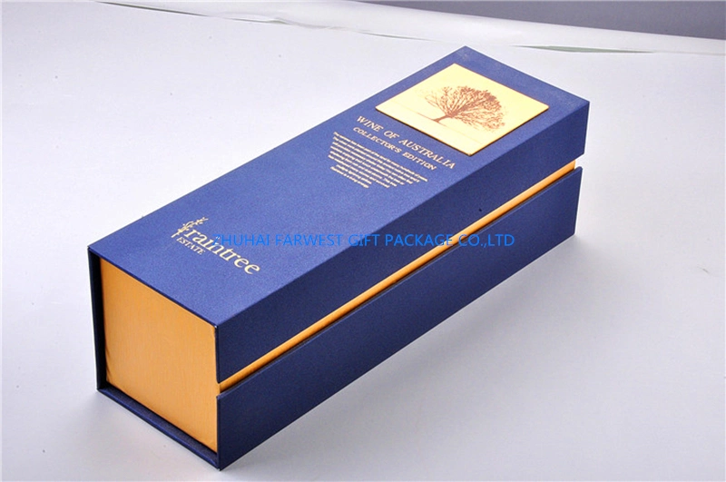 Luxury Open Book Red Wine Gift Box Single Bottle Wfull Color Logo Printed