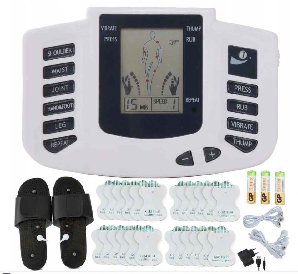 Electric Pulse Muscle Stimulator 6 Modes Digital Acupuncture EMS Therapy Device Electronic Pulse Massager Tens Massager Kit Dual Channel Tens Body Massager