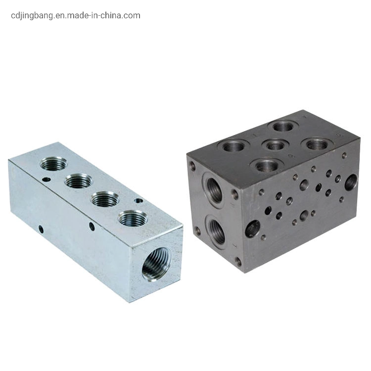 Custom CNC Milled Aluminum 6061 Manifold Block for Hydraulic Equipment