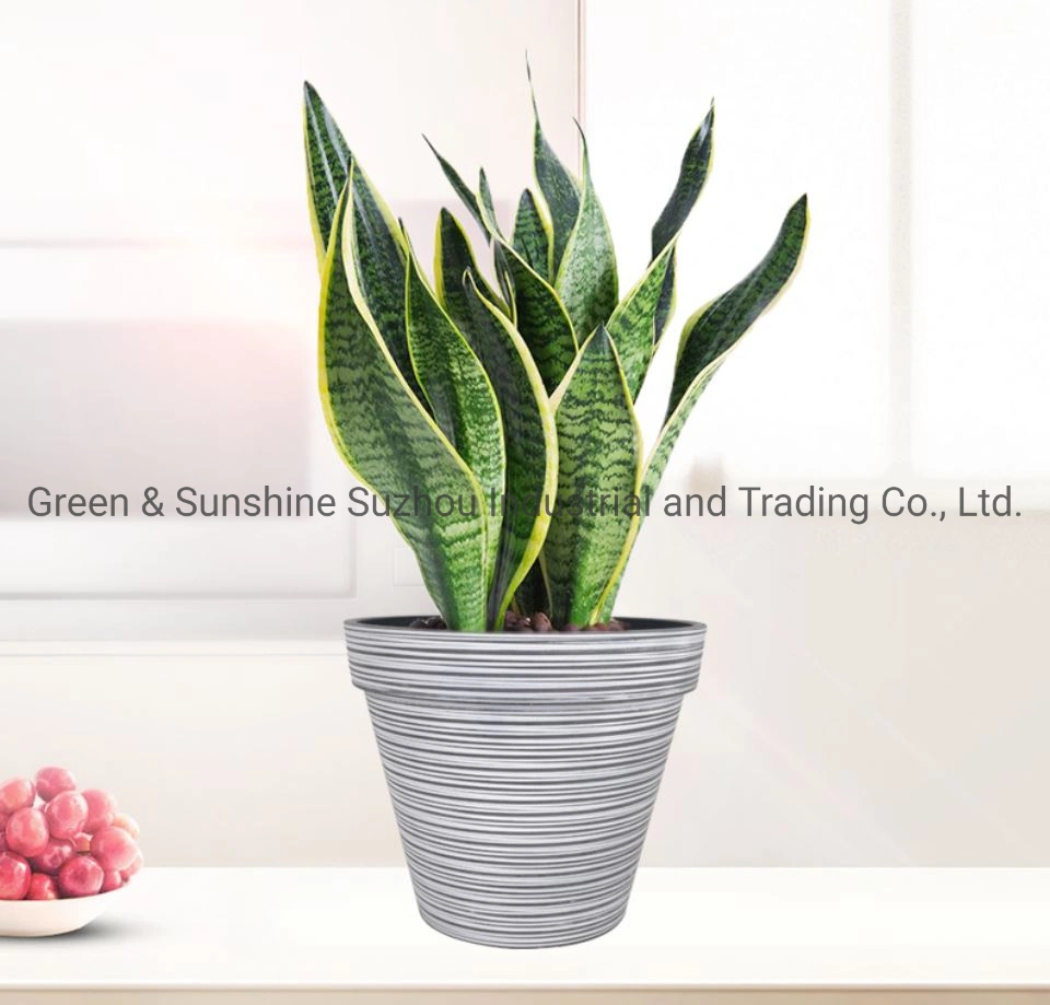 Factory Directly Sale High quality/High cost performance Cheap Price Large Waterproof PP 12" Stone and Ceramic Looking Traditional Plastic Flower Pot Plant Pot Garden Planter