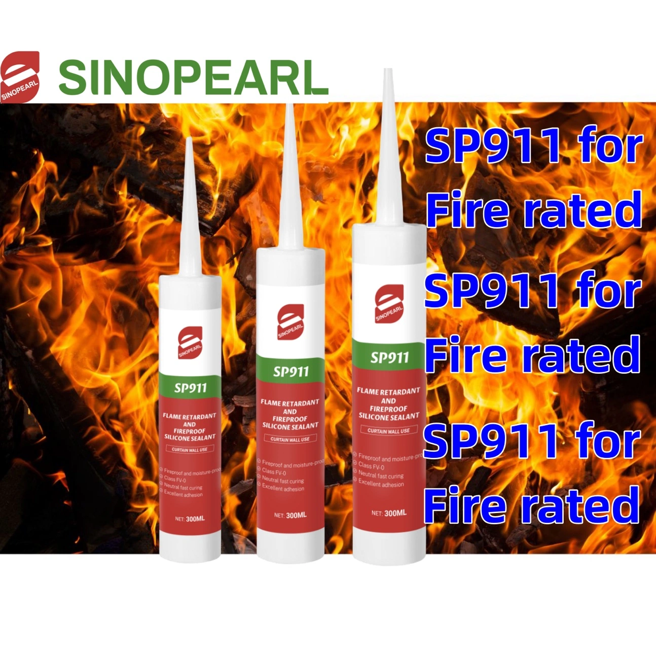 Sp911 Fire Rated Glue Sealant Adhesive for Steel Metal Elevator Construction Industrial Use