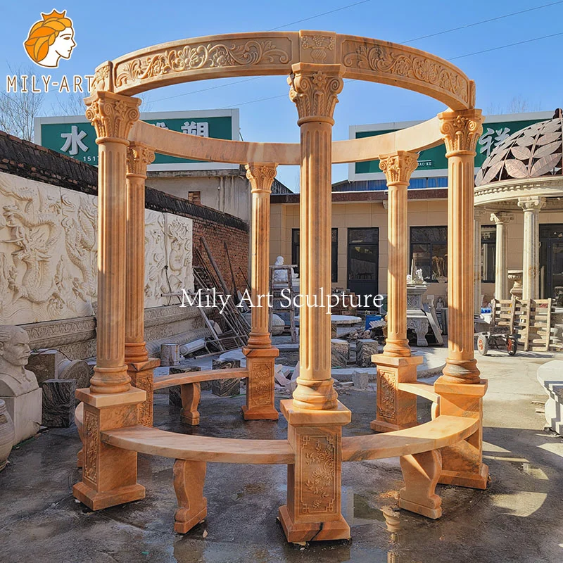 Outdoor Garden Decoration Hand Carved Marble Gazebo for Sale
