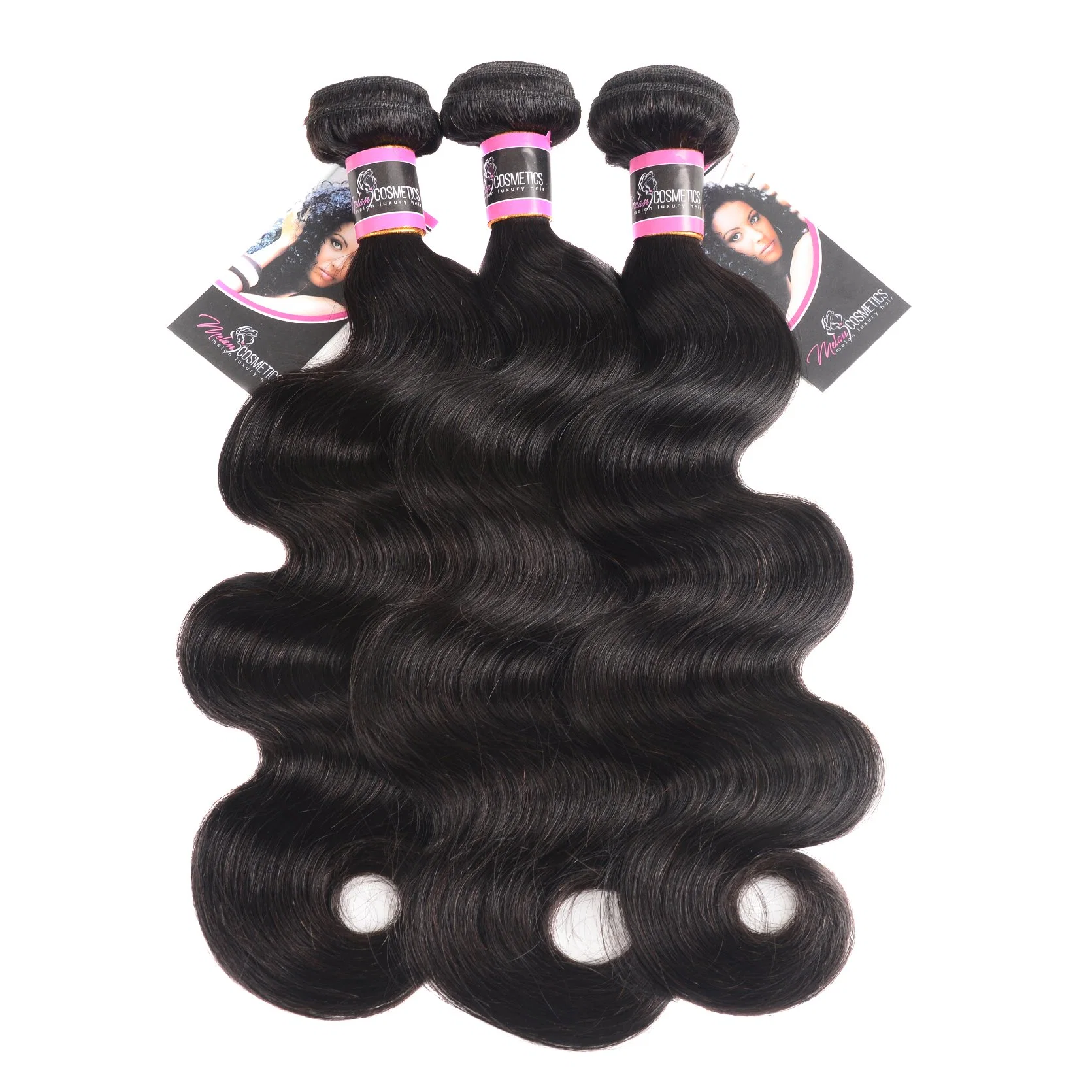 Shine organisme brésilien de produits capillaires de la soie avec la fermeture d'onde Remy Hair tissage des fils de trame 3 ensembles de faisceaux de cheveux humains avec fermeture