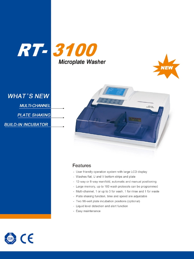 RT-3100 Rayto Microplate Washe Medical Hospital rondelle de microplaques Elisa