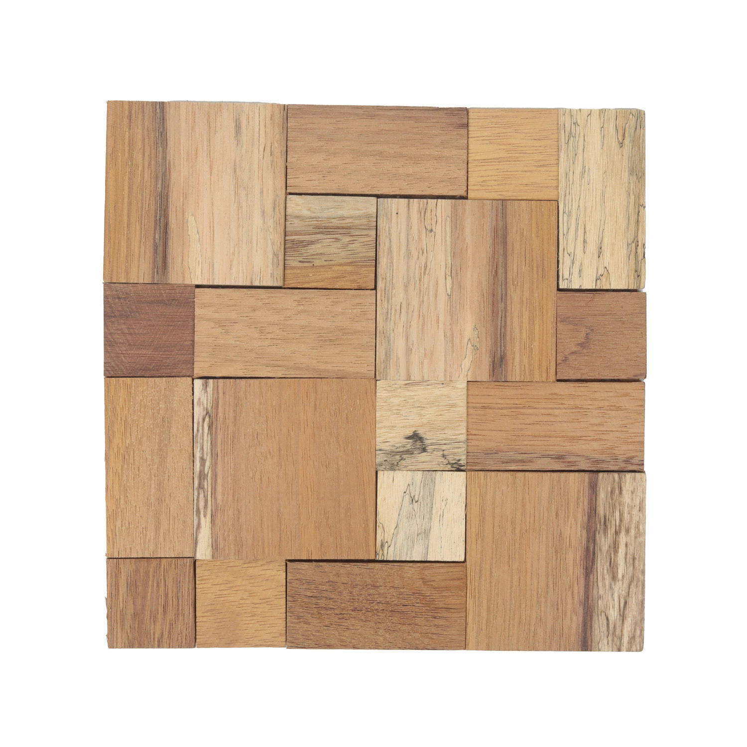 Wood Mosaic Wall Panels, Wooden Mosaic for Shop, White Oak Wood Wall Panel