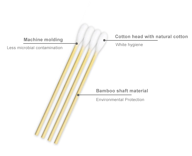 100pcs Doppelkopf-Wattebausch Bamboo Cotton Tupfer Holzstäbchen Einweg-Knospen Baumwolle für Nasenohren Reinigungswerkzeuge