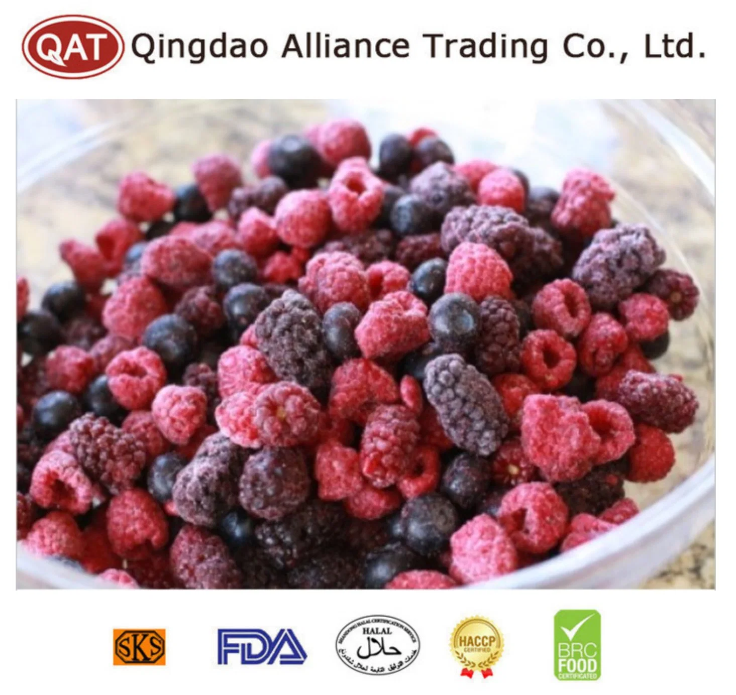 IQF frutas de bagas mistas da China Fornecedor com Kosher, HACCP, BRC certificado