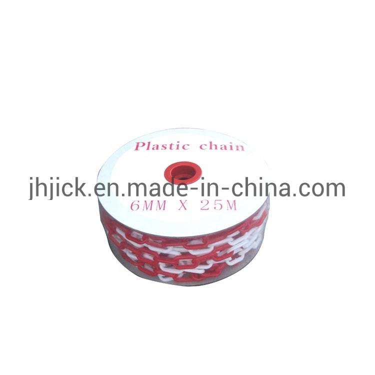 8mm Plastic Chain Link Yellow White Red HDPE Safety Chain Barrier