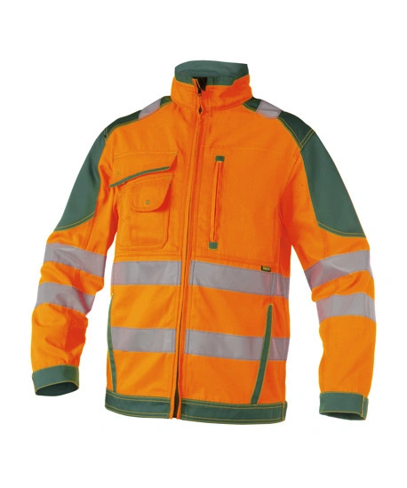 Ligero Windproof exterior impermeable transpirable de dos tonos encapuchado 300d Oxford hombres/mujeres acolchado Hi Vis Bombardero Chaqueta reflectante de seguridad