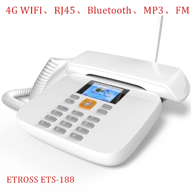 4G Desk Phone Ets-188 4G SIM/WiFi/Bluetooth/MP3/Internet/FM Radio