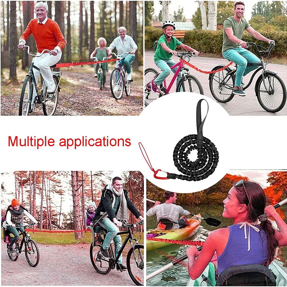 Bicycle Tow Rope Belt Strap Mountain Bike Parent-Child Pull Reflective Traction Portable Outdoor Elastic Bicycle for Adult Kids Children