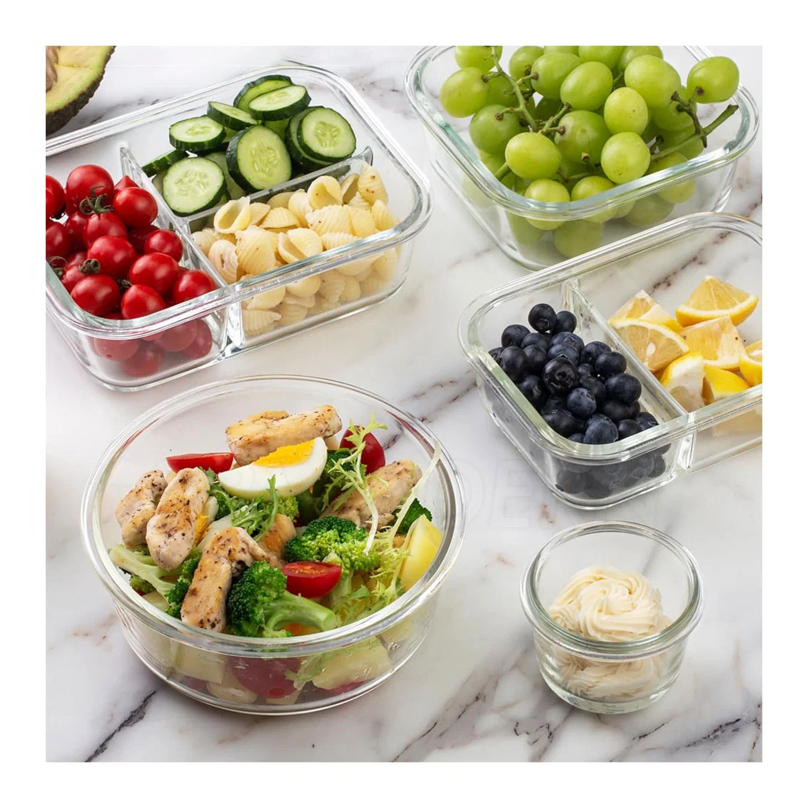 High Borosilicate Glass Food Storage Meal Prep Containers Set Meal Prep Box