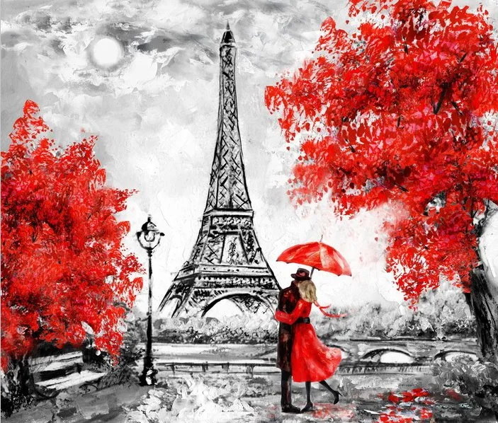 Resumo colorida Paris Paisagem na parede de lona de Arte Moderna Criativo Pintura impressa para casa a decoração do Hotel Design Personalizado