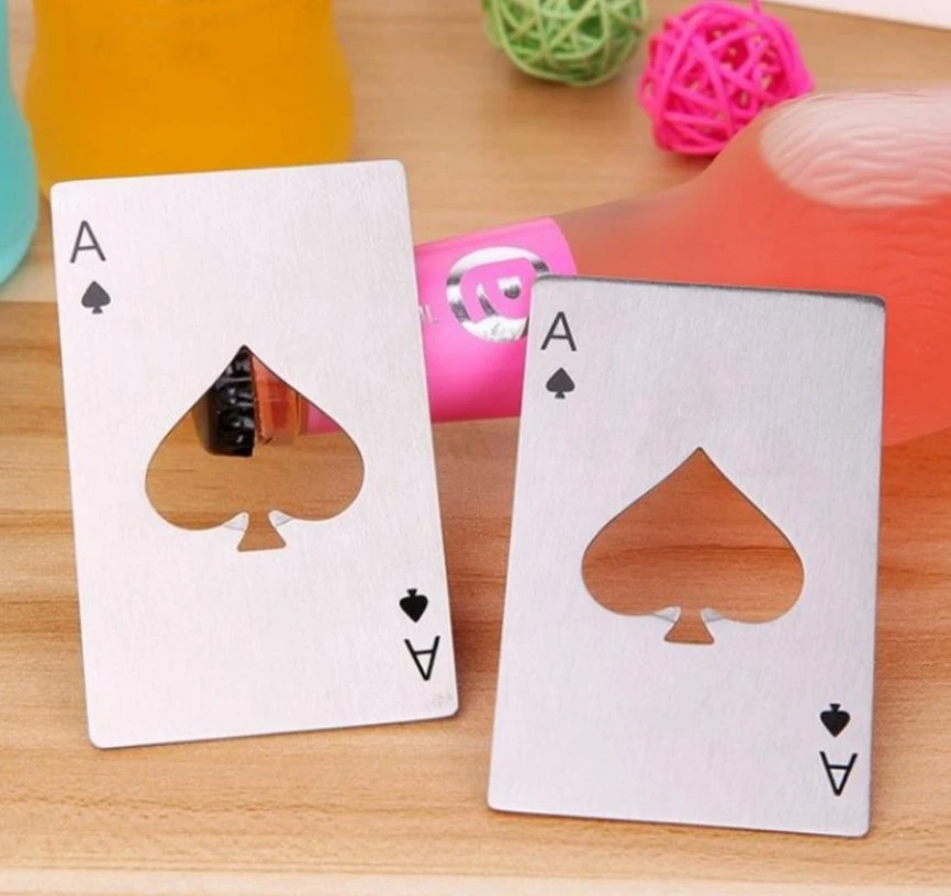 Creative Stainless Steel Playing Card Ace of Spades Beer Bottle Opener