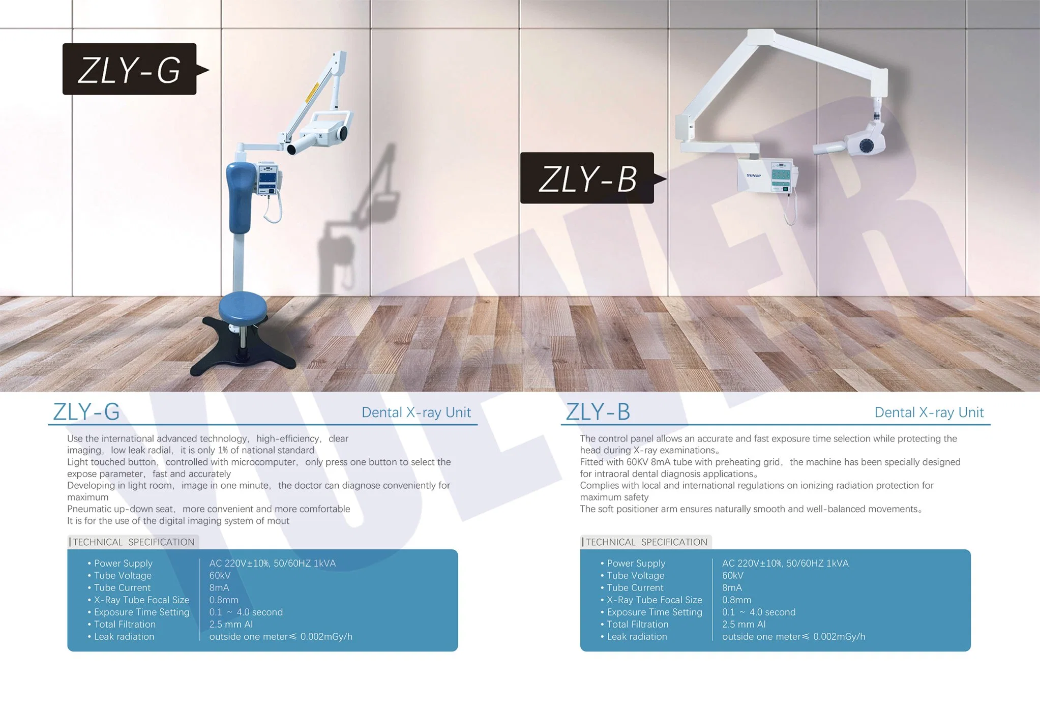 Equipamento de raios X dentários digital portátil aprovado pela Yuever Medical CE novo Digite Unidade de raios X.