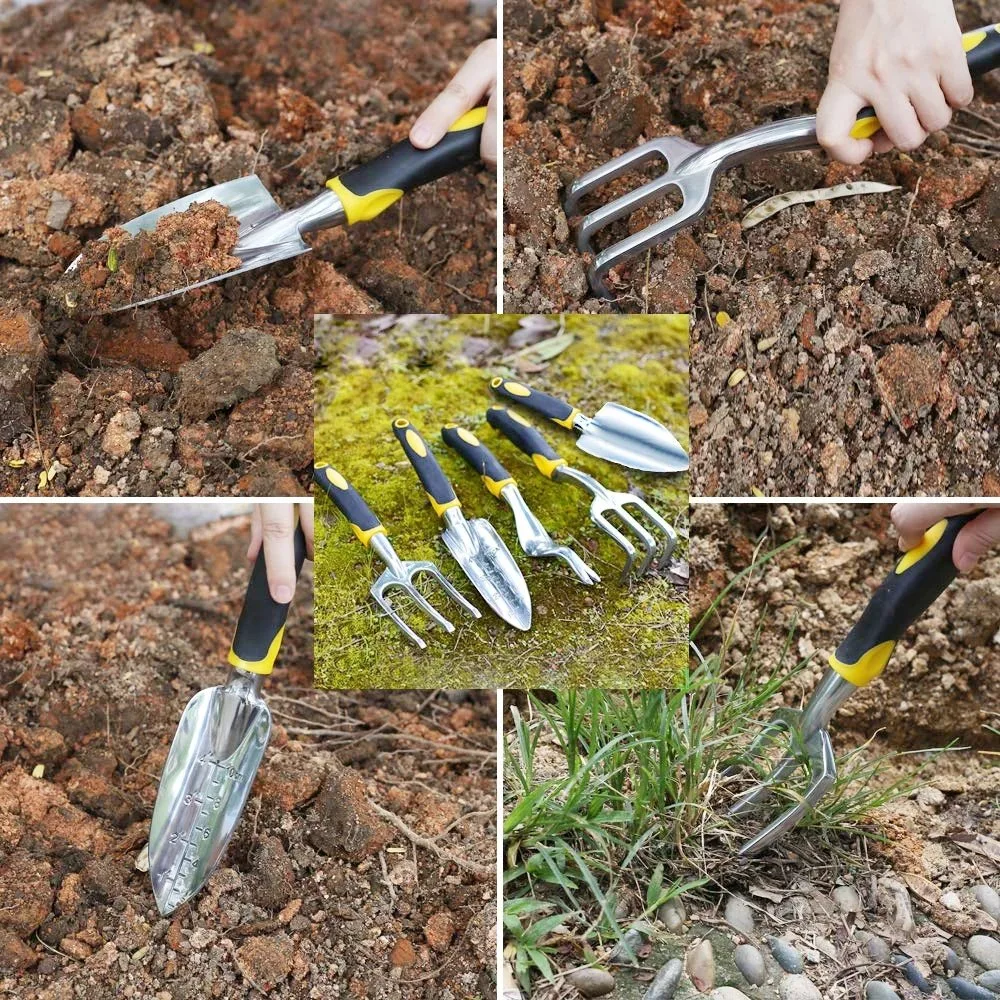 Paleta de mano de la herramienta de jardín de Bonsai una pala, rastrillo, cultivador, Weeder Herramientas con mango ergonómico, el jardín de césped de trasplante de las tierras de cultivo