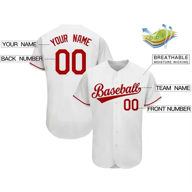 Custom Name Number Logo Wholesale/Supplier Top Quality OEM Baseball Jersey