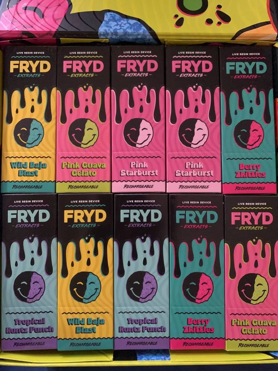 2ml Fryd Extracts Newest Disposable/Chargeable Vape Empty Device Pods Liquid Diamonds 350mAh Battery Rechargeable Starter Kits for Oil Cartridges 10 Flavors E Cigarettes