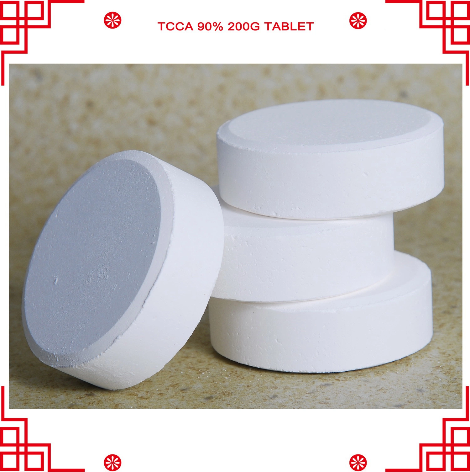 Swimming Pool Chemical TCCA 90% Chlorine Tablets  200g