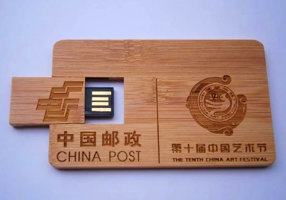 Ultra Thin Wooden Card U Spiral Square Flash Disk Jahresende Weihnachtsgeschenke