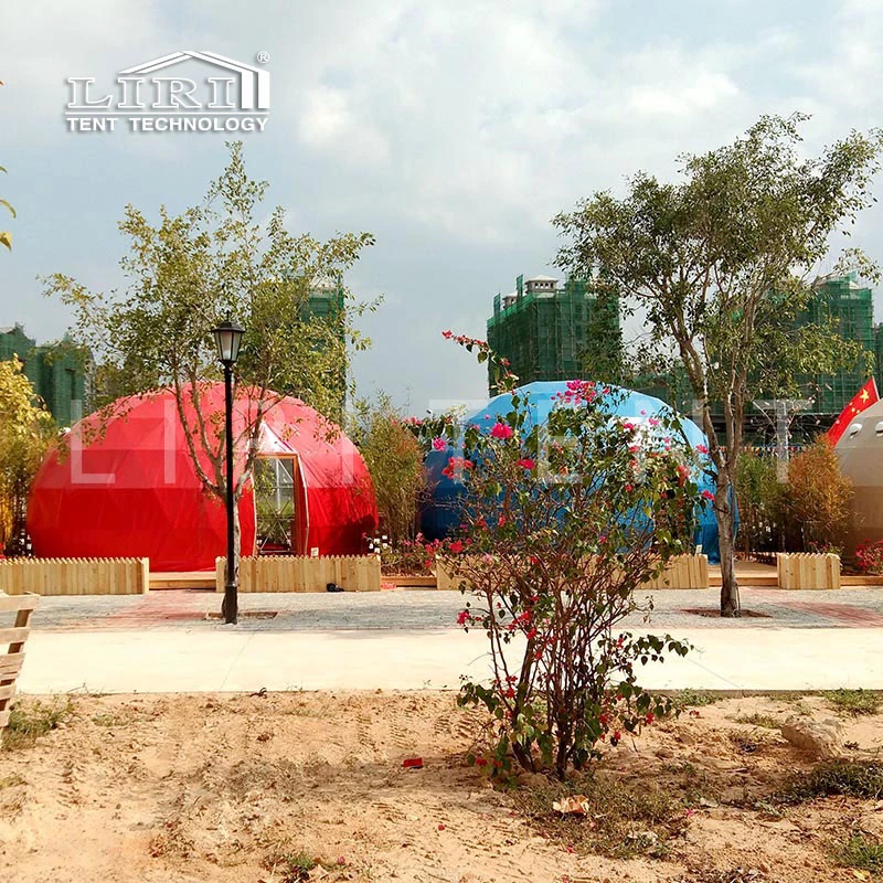 Luxus Wasserdichte Stahlrahmen Oval Geodätische Glamping Dome Resort Zelt Haus