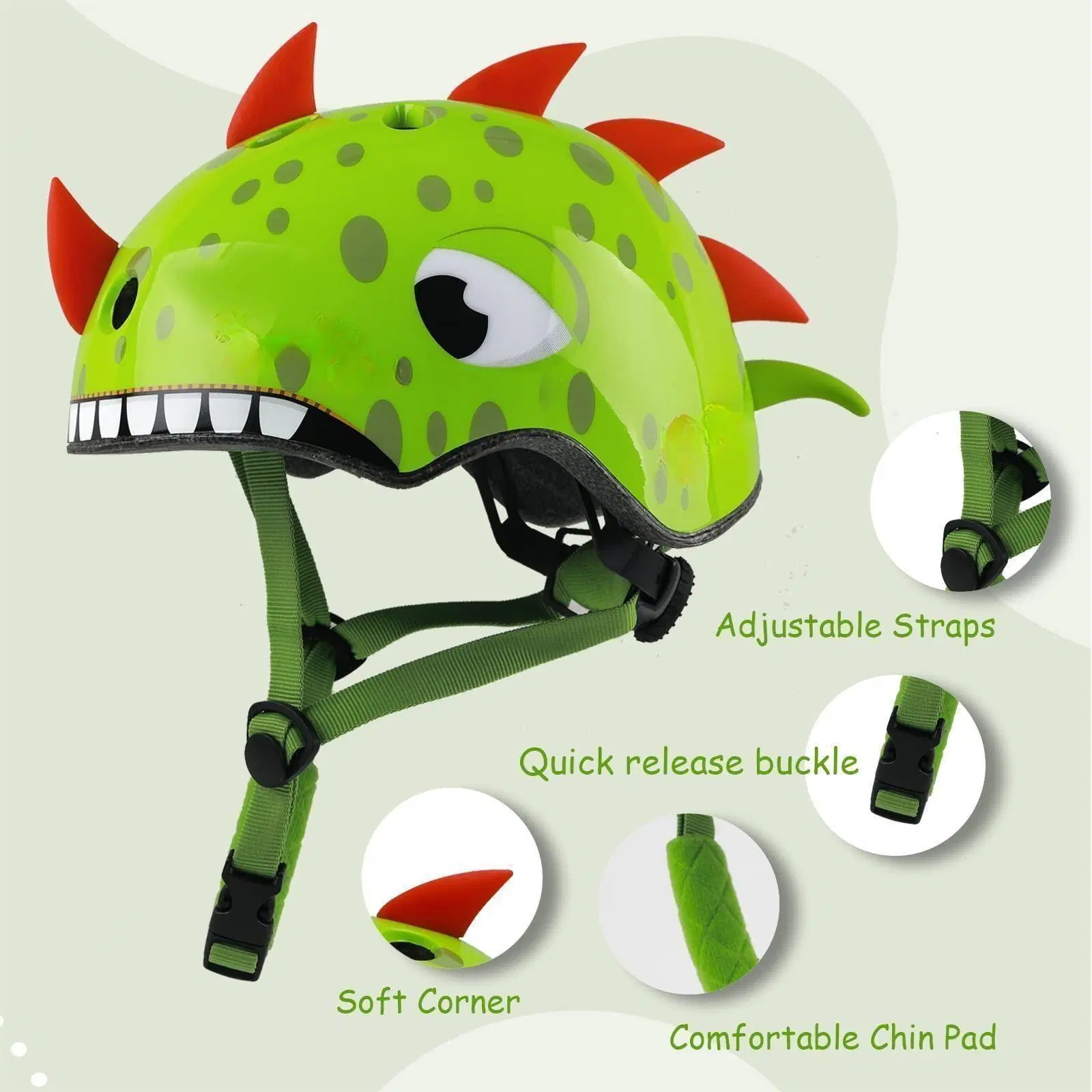 Child Boys Girls Multi-Sport Adjustable Kids Toddler Dinosaur Bike Helmet