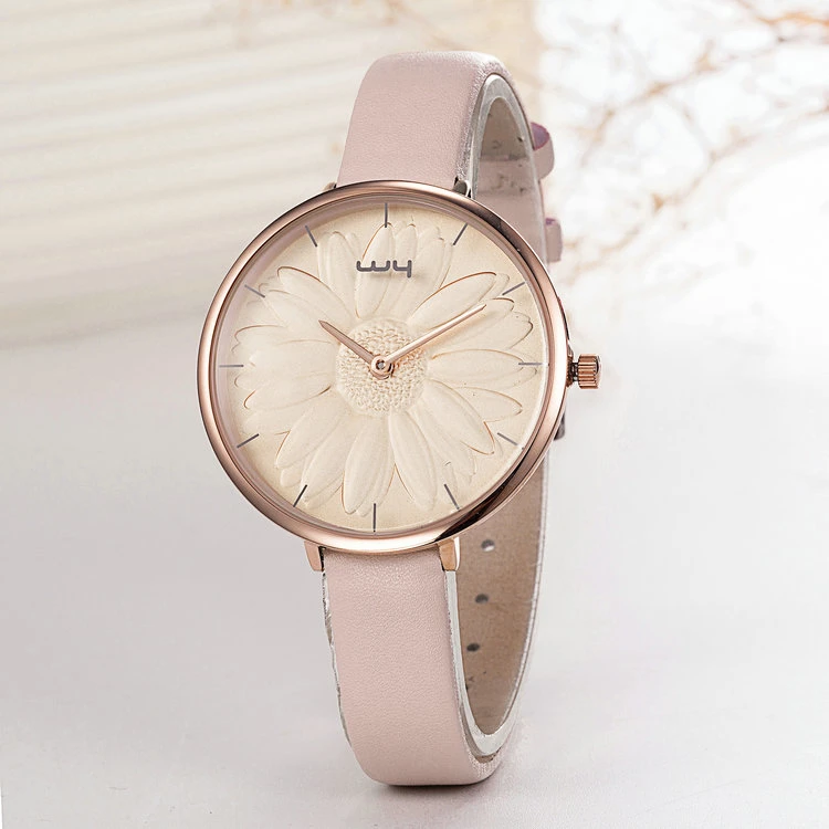 Ladies' Watch Leather Strap Watch with Japan Movemnent (Wy-110B)