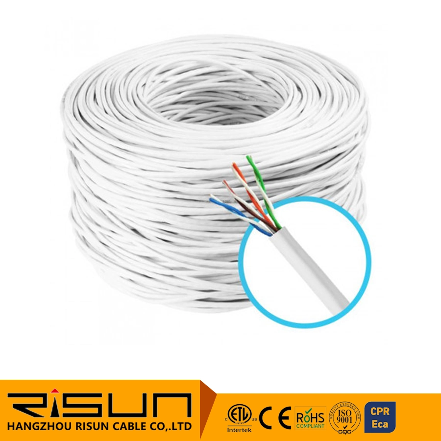 El cable Cat. 5E U/UTP de 100% de cobre LSZH 305m. Blanco CPR la cepa de cable de red