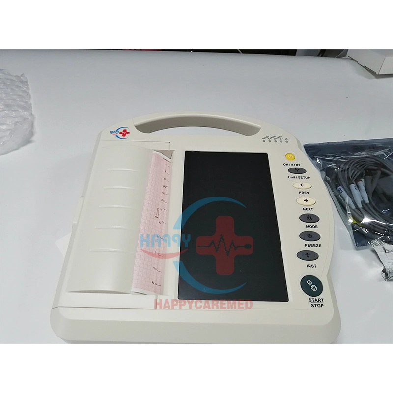 Hc-H004 Portable Electrocardiograph 10 Inch Touch Screen ECG Analyzer ECG Machine 12 Channel