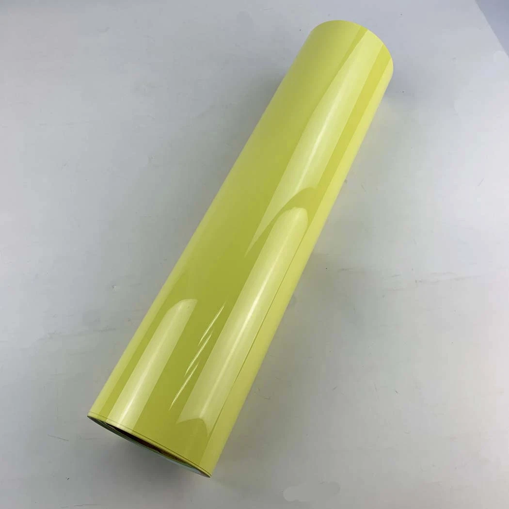 Korean High quality/High cost performance  Heat Transfer Film/Vinyl/Flex PU for T-Shirt/Clothes/Fabric Logo Printing Selling by Meters Cdu-50 Pst Yellow