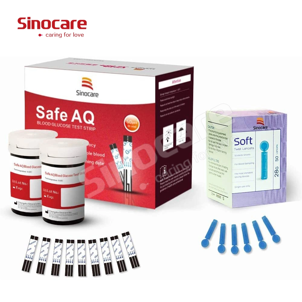 Sinocare Clinical Blood Test Machine Rapid Quick 5sec 0.6UL Blood Accurate Check Glucometer with Strip Blood Glucose Meter