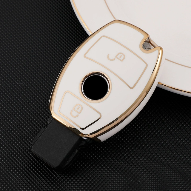 Soft Gold TPU Car Key Cover Protect Shell Holder for Benz