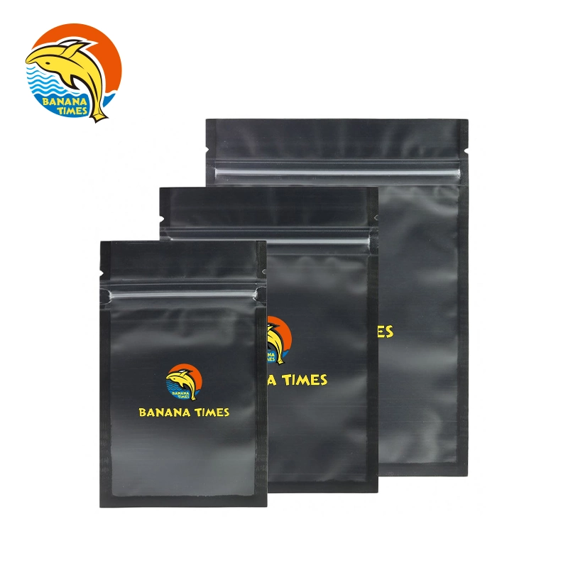 Custom 3.5gram Matte Black Plastic Food Packaging Mylar Candy Bag with Zipper