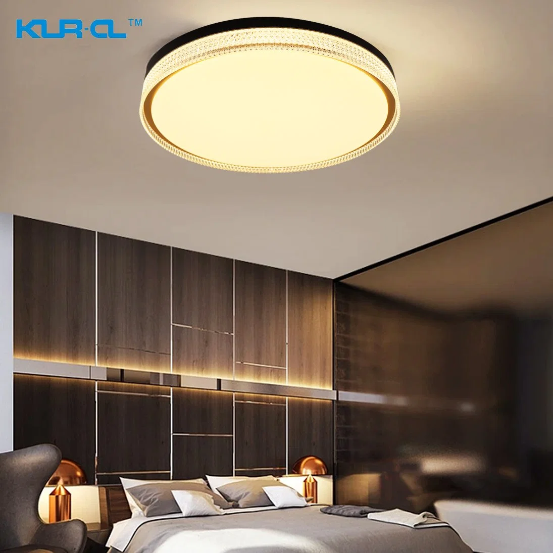 Crystal Black Gold Smart Home Tuya LED Panel Ceiling Lamp Light